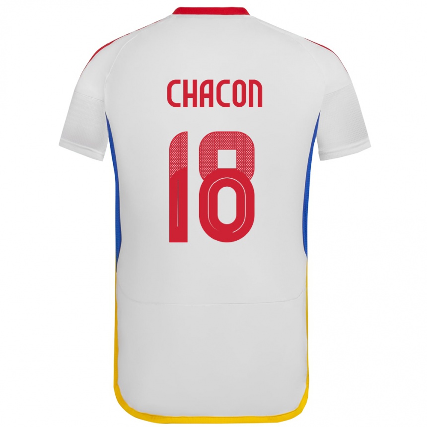 Niño Fútbol Camiseta Venezuela Yerson Chacón #18 Blanco 2ª Equipación 24-26 México