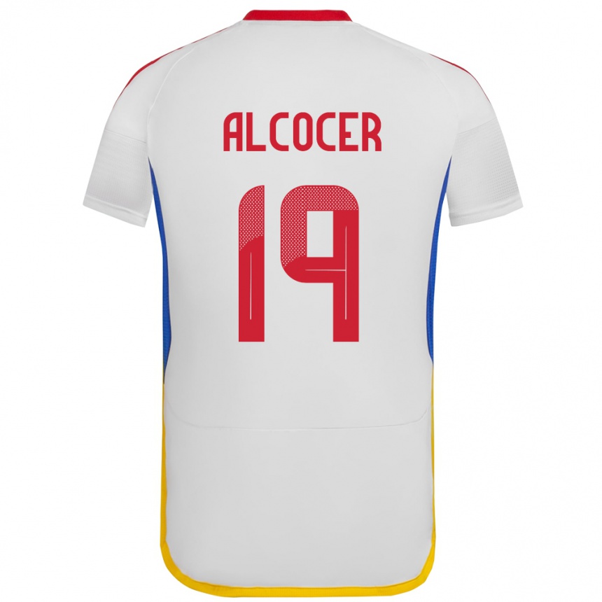 Niño Fútbol Camiseta Venezuela Brayan Alcocer #19 Blanco 2ª Equipación 24-26 México