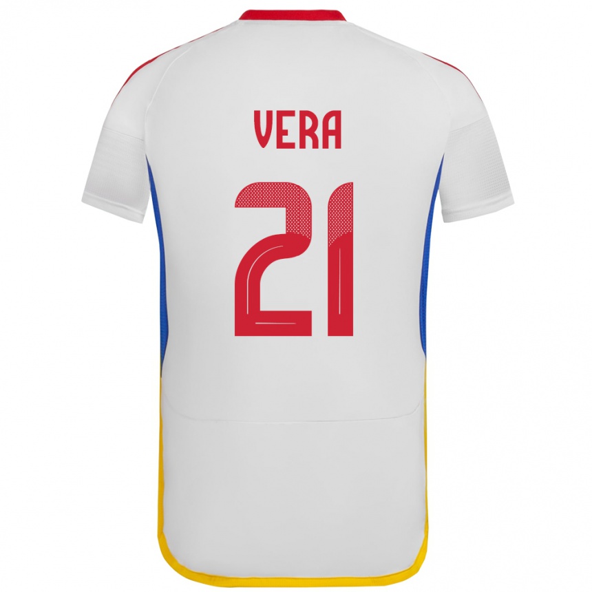 Niño Fútbol Camiseta Venezuela Andry Vera #21 Blanco 2ª Equipación 24-26 México