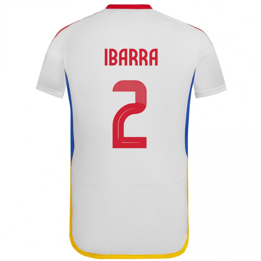 Niño Fútbol Camiseta Venezuela Pablo Ibarra #2 Blanco 2ª Equipación 24-26 México