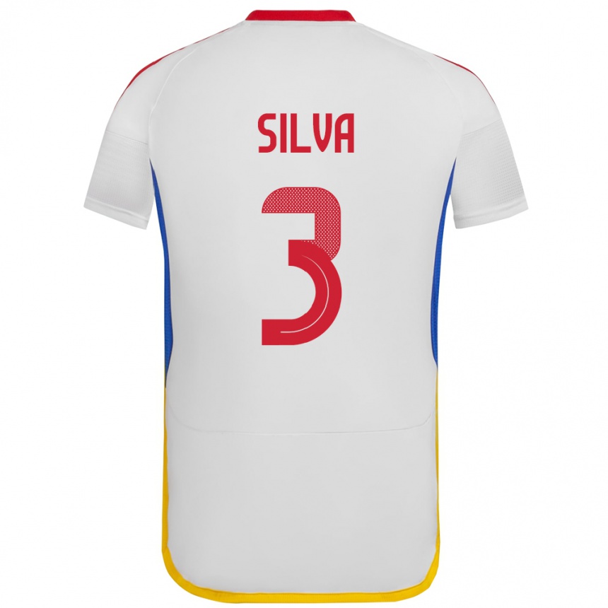 Niño Fútbol Camiseta Venezuela Santiago Silva #3 Blanco 2ª Equipación 24-26 México