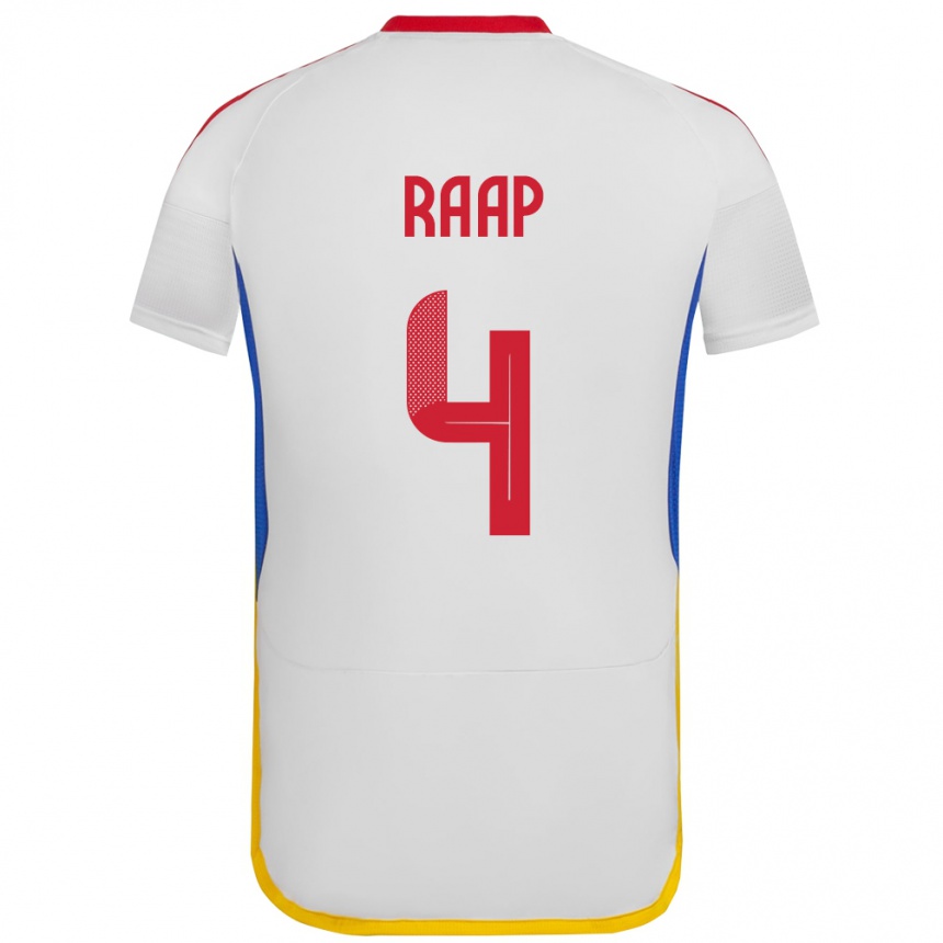 Niño Fútbol Camiseta Venezuela Yiandro Raap #4 Blanco 2ª Equipación 24-26 México