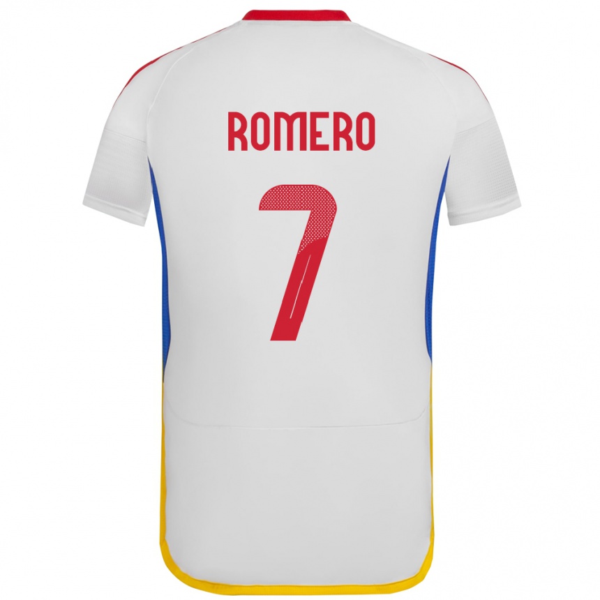 Niño Fútbol Camiseta Venezuela Leenhan Romero #7 Blanco 2ª Equipación 24-26 México