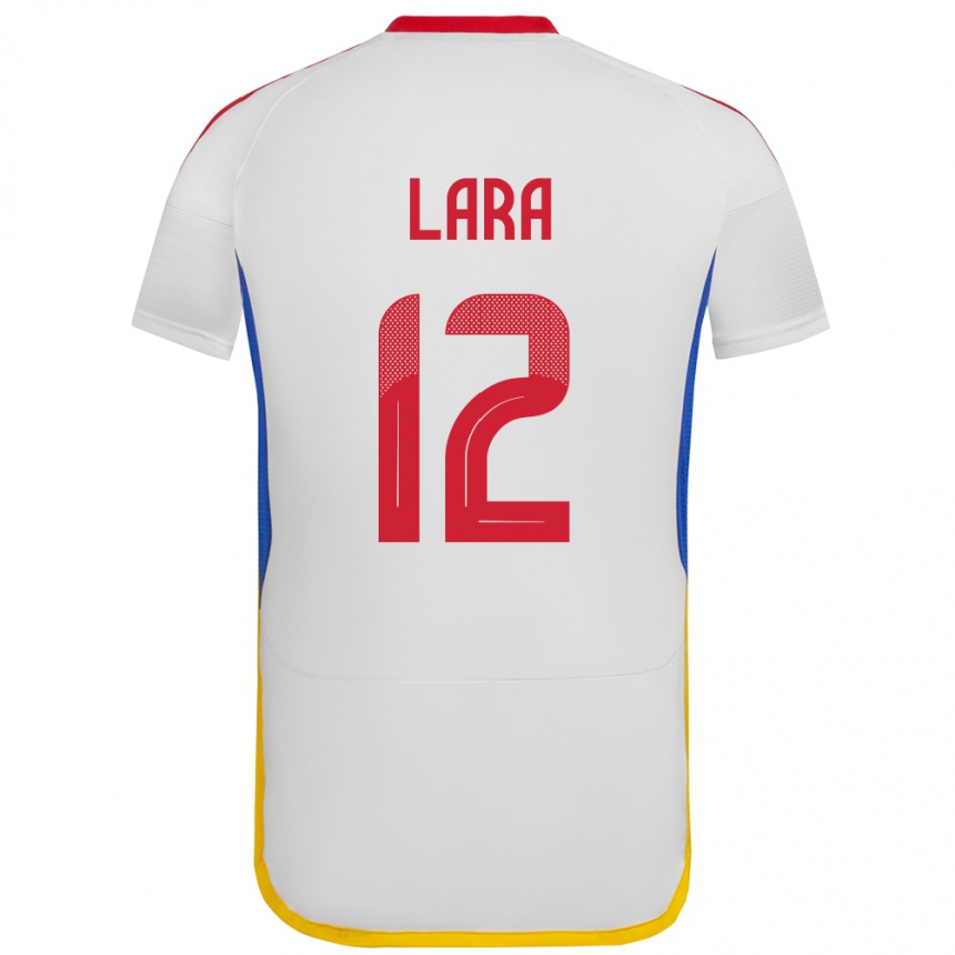 Niño Fútbol Camiseta Venezuela Jesús Lara #12 Blanco 2ª Equipación 24-26 México