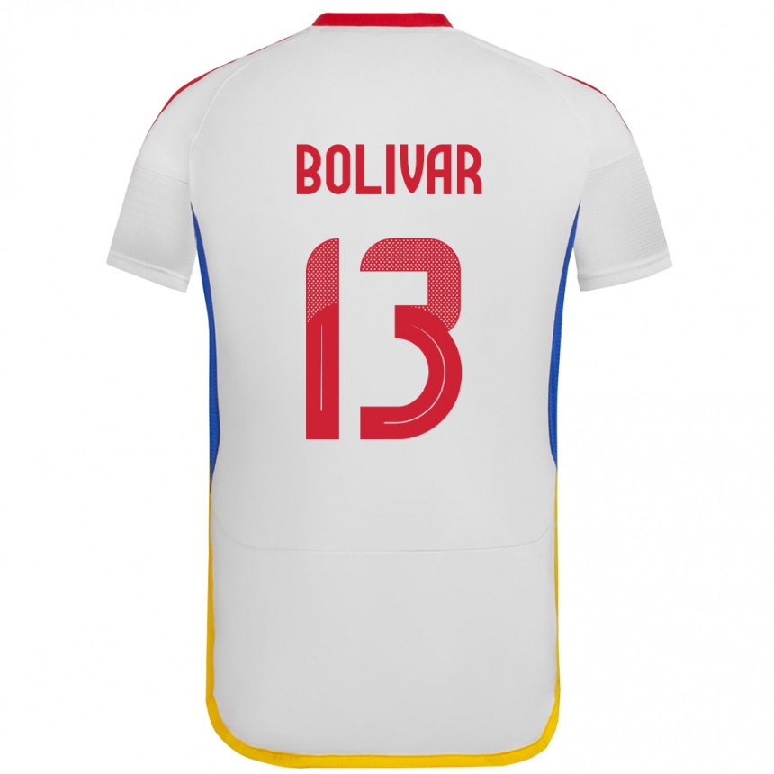 Niño Fútbol Camiseta Venezuela Salvador Bolívar #13 Blanco 2ª Equipación 24-26 México