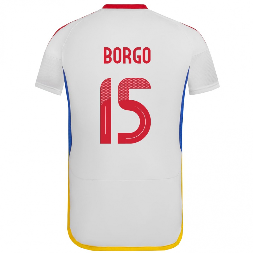 Niño Fútbol Camiseta Venezuela Ángel Borgo #15 Blanco 2ª Equipación 24-26 México