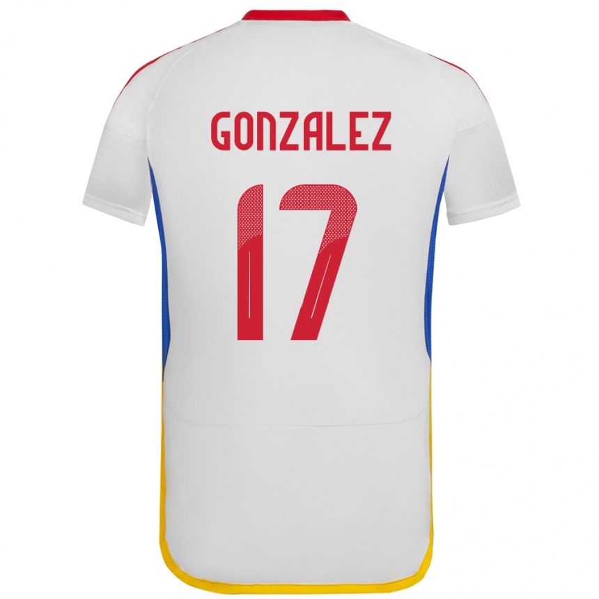 Niño Fútbol Camiseta Venezuela Mayken González #17 Blanco 2ª Equipación 24-26 México