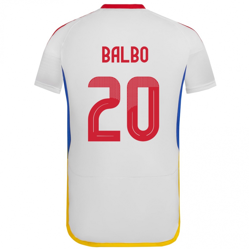 Niño Fútbol Camiseta Venezuela Luis Balbo #20 Blanco 2ª Equipación 24-26 México