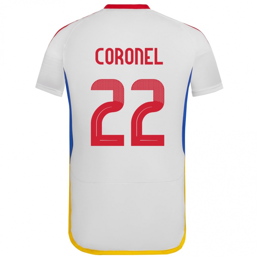 Niño Fútbol Camiseta Venezuela Nohelis Coronel #22 Blanco 2ª Equipación 24-26 México