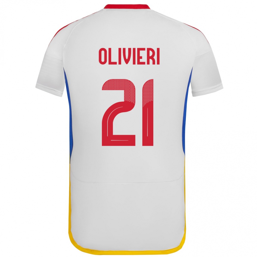 Niño Fútbol Camiseta Venezuela Bárbara Olivieri #21 Blanco 2ª Equipación 24-26 México