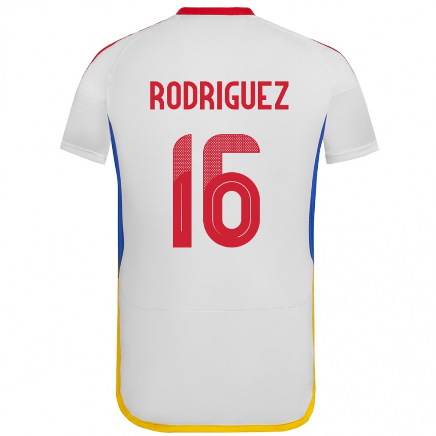 Niño Fútbol Camiseta Venezuela Arianna Rodríguez #16 Blanco 2ª Equipación 24-26 México