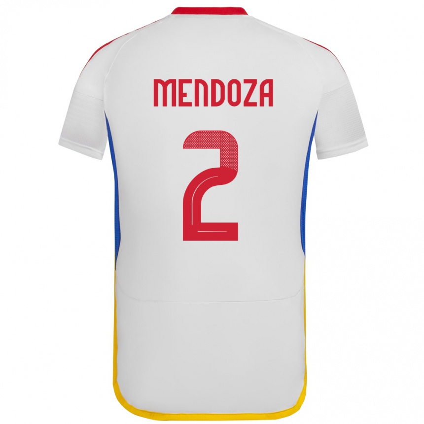 Niño Fútbol Camiseta Venezuela Rafanny Mendoza #2 Blanco 2ª Equipación 24-26 México