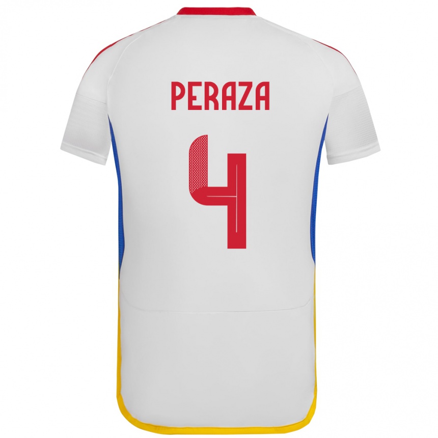 Niño Fútbol Camiseta Venezuela María Peraza #4 Blanco 2ª Equipación 24-26 México