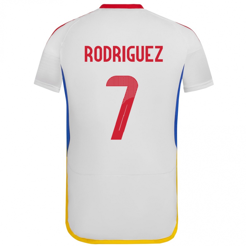 Niño Fútbol Camiseta Venezuela Daniuska Rodriguez #7 Blanco 2ª Equipación 24-26 México