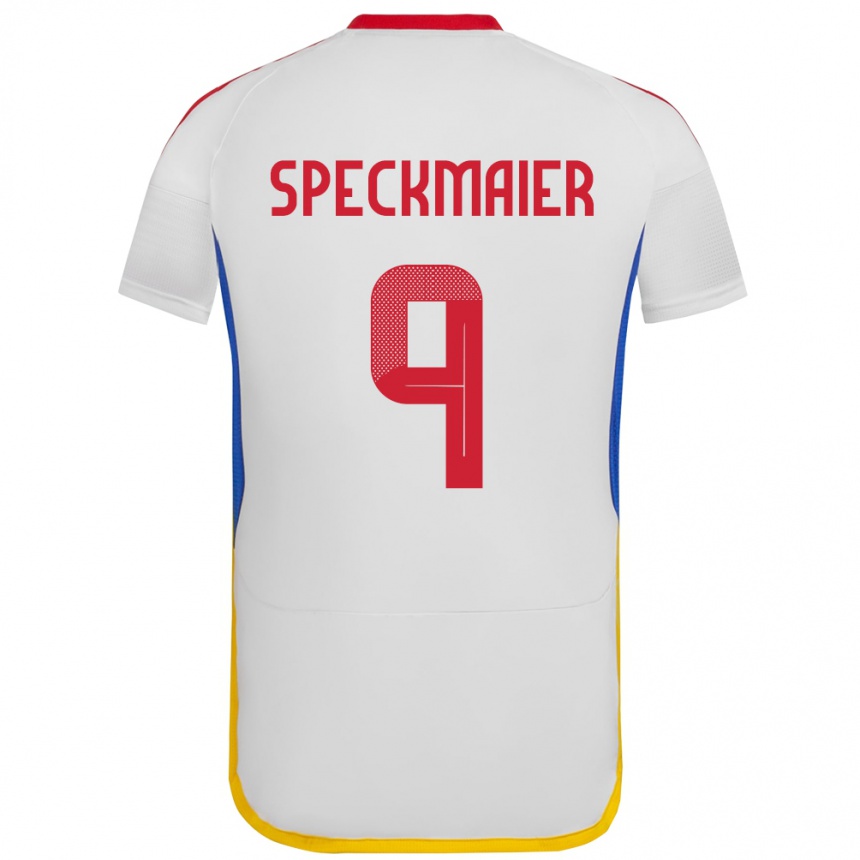 Niño Fútbol Camiseta Venezuela Mariana Speckmaier #9 Blanco 2ª Equipación 24-26 México