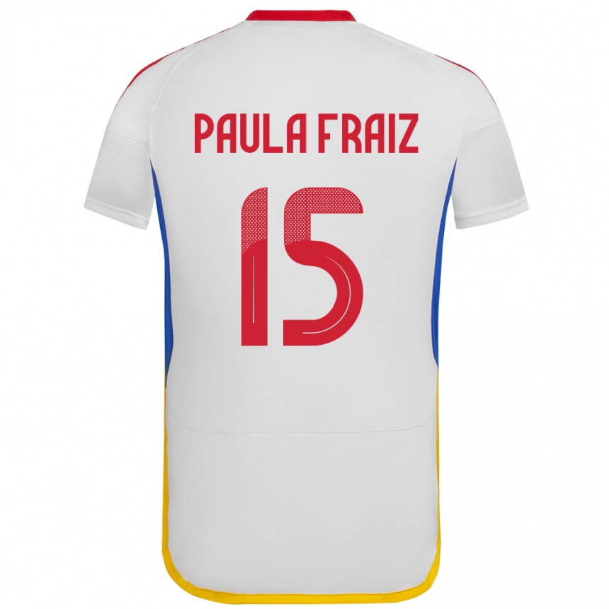 Niño Fútbol Camiseta Venezuela Ana Paula Fraiz #15 Blanco 2ª Equipación 24-26 México