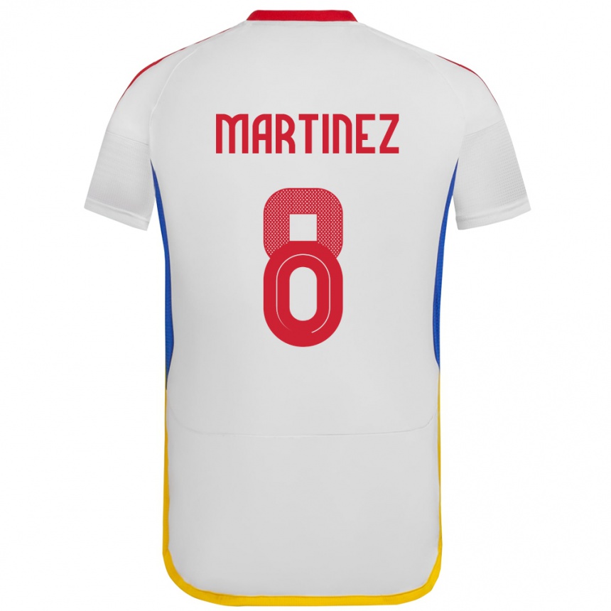 Niño Fútbol Camiseta Venezuela Bárbara Martínez #8 Blanco 2ª Equipación 24-26 México