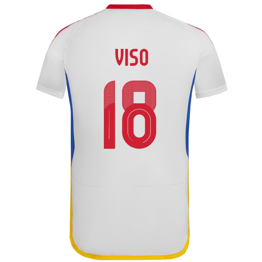 Niño Fútbol Camiseta Venezuela Ysaura Viso #18 Blanco 2ª Equipación 24-26 México