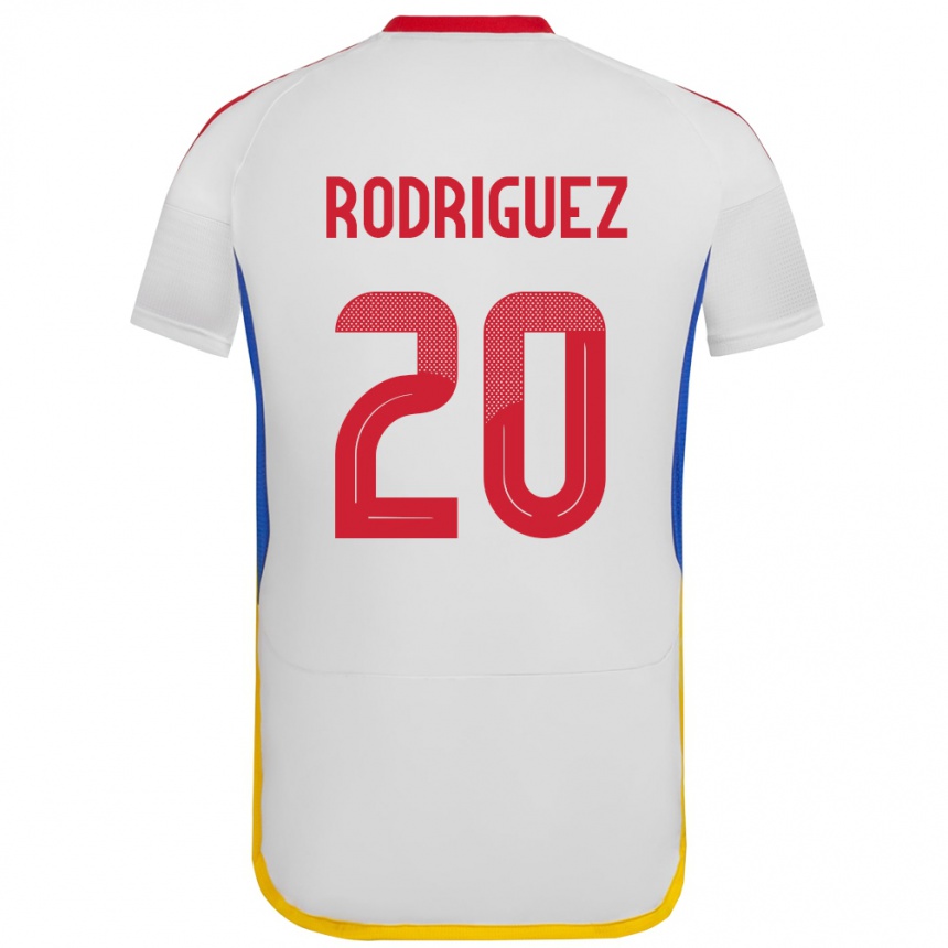 Niño Fútbol Camiseta Venezuela Dayana Rodríguez #20 Blanco 2ª Equipación 24-26 México