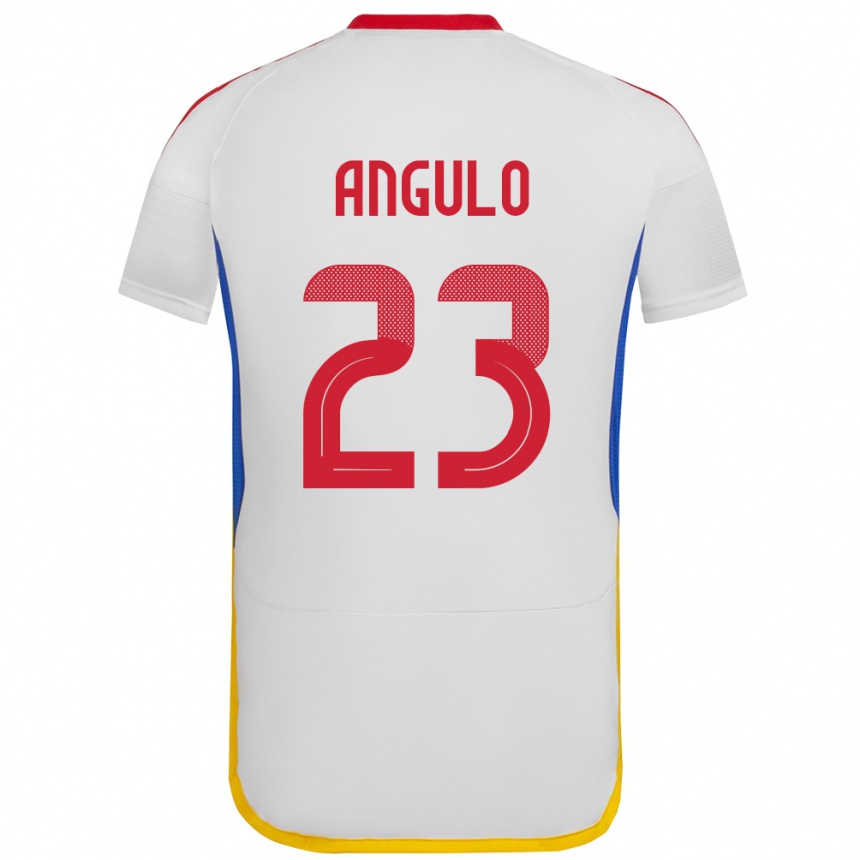 Niño Fútbol Camiseta Venezuela Gabriela Angulo #23 Blanco 2ª Equipación 24-26 México