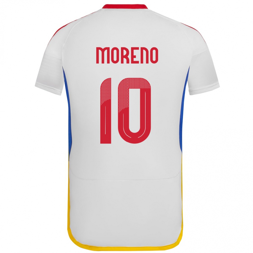 Niño Fútbol Camiseta Venezuela Yerliane Moreno #10 Blanco 2ª Equipación 24-26 México