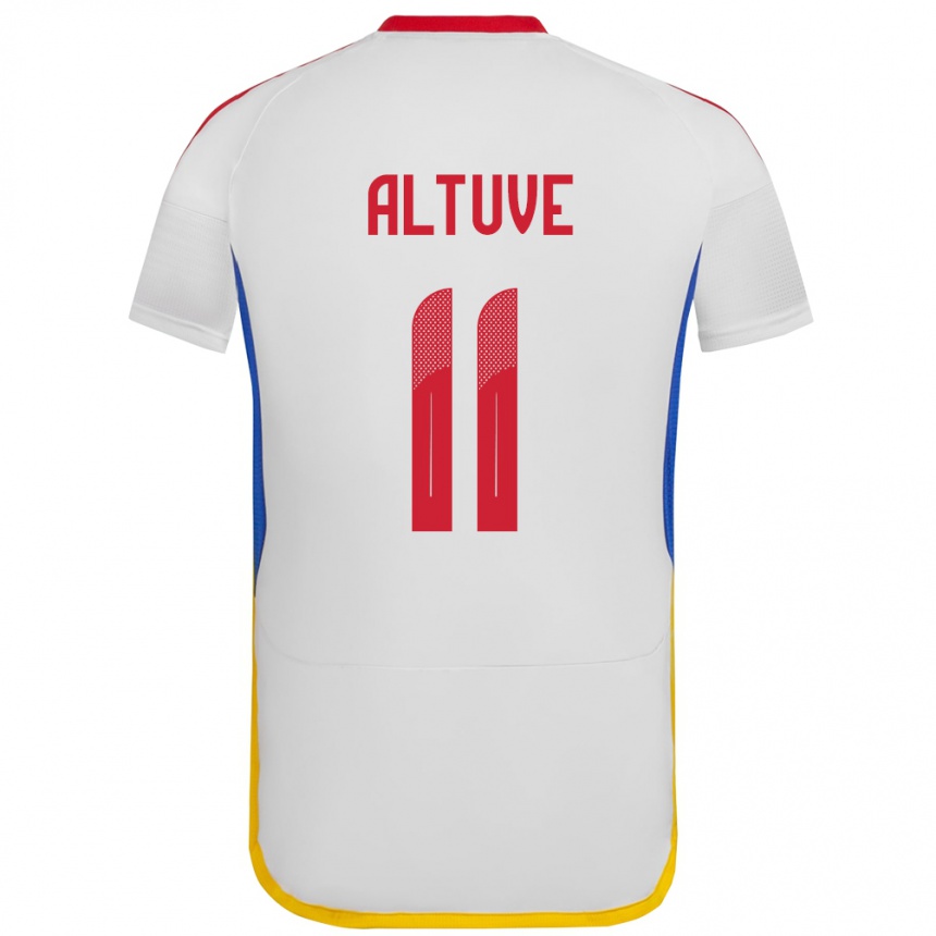 Niño Fútbol Camiseta Venezuela Oriana Altuve #11 Blanco 2ª Equipación 24-26 México