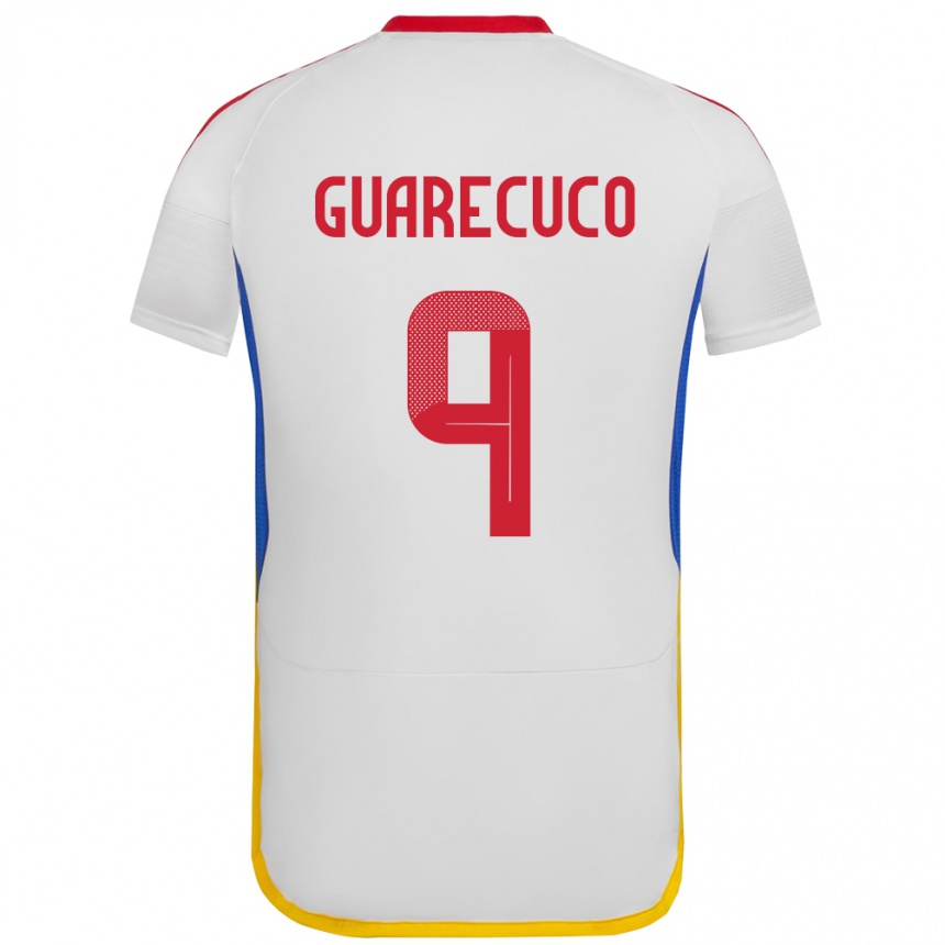 Niño Fútbol Camiseta Venezuela Joemar Guarecuco #9 Blanco 2ª Equipación 24-26 México