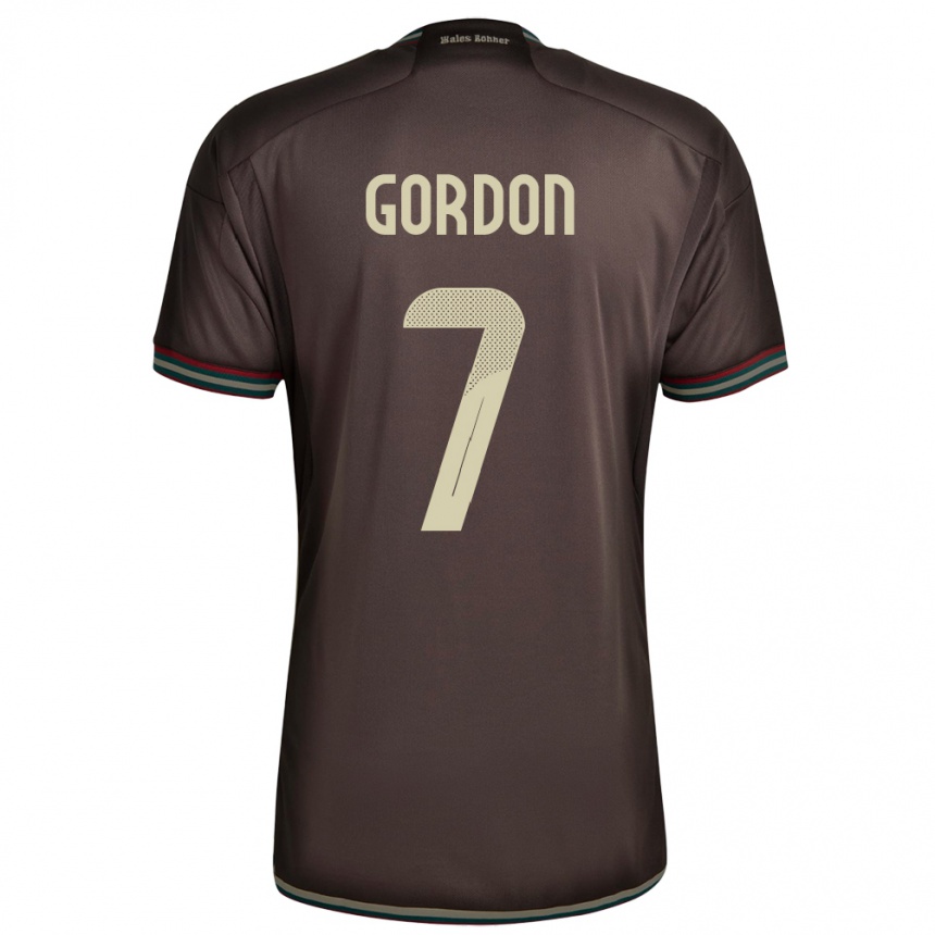 Niño Fútbol Camiseta Jamaica Robino Gordon #7 Marrón Noche 2ª Equipación 24-26 México