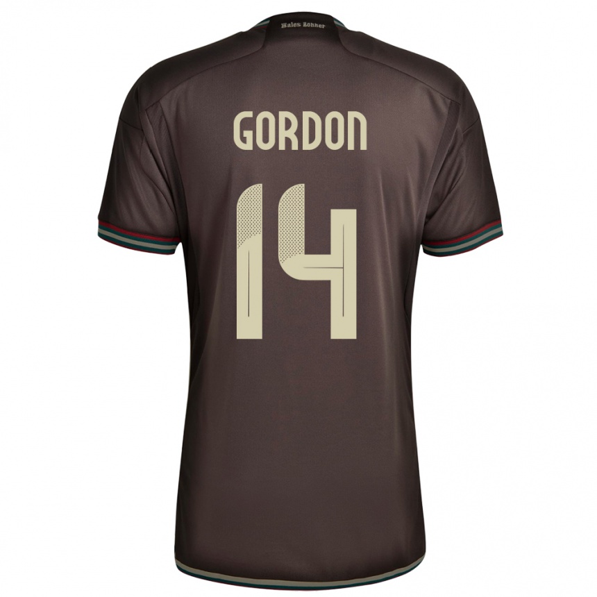 Niño Fútbol Camiseta Jamaica Ashton Gordon #14 Marrón Noche 2ª Equipación 24-26 México