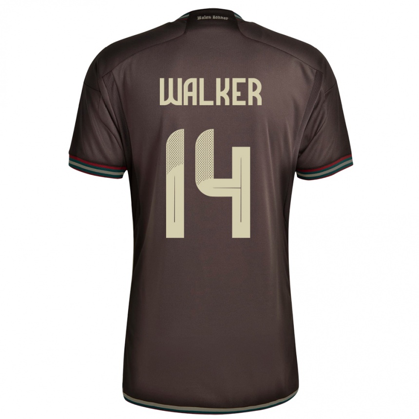 Niño Fútbol Camiseta Jamaica Ricshya Walker #14 Marrón Noche 2ª Equipación 24-26 México