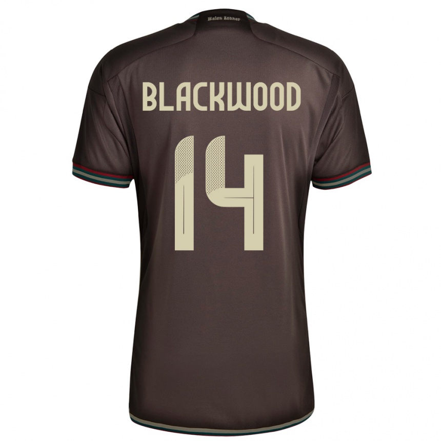 Niño Fútbol Camiseta Jamaica Deneisha Blackwood #14 Marrón Noche 2ª Equipación 24-26 México