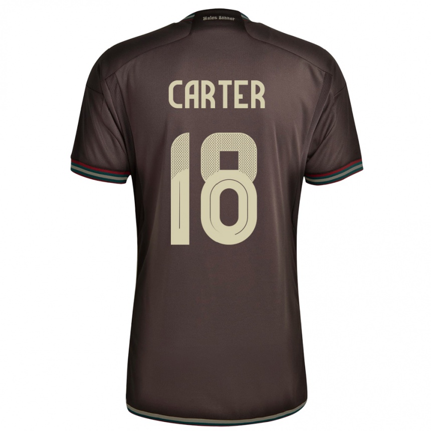 Niño Fútbol Camiseta Jamaica Trudi Carter #18 Marrón Noche 2ª Equipación 24-26 México