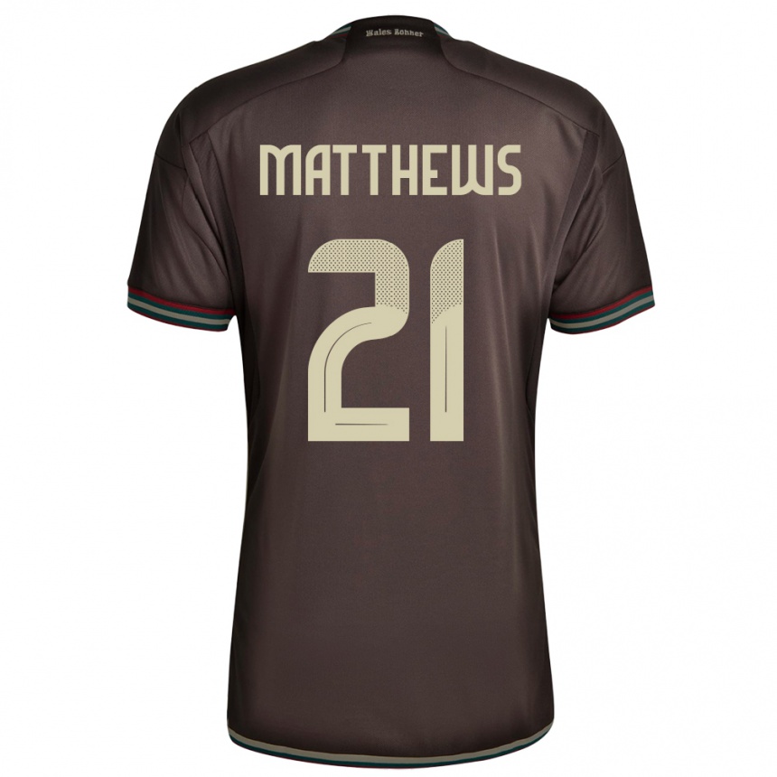 Niño Fútbol Camiseta Jamaica Cheyna Matthews #21 Marrón Noche 2ª Equipación 24-26 México