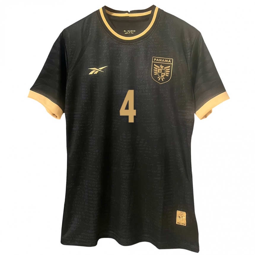 Niño Fútbol Camiseta Panamá Eduardo Anderson #4 Negro 2ª Equipación 24-26 México