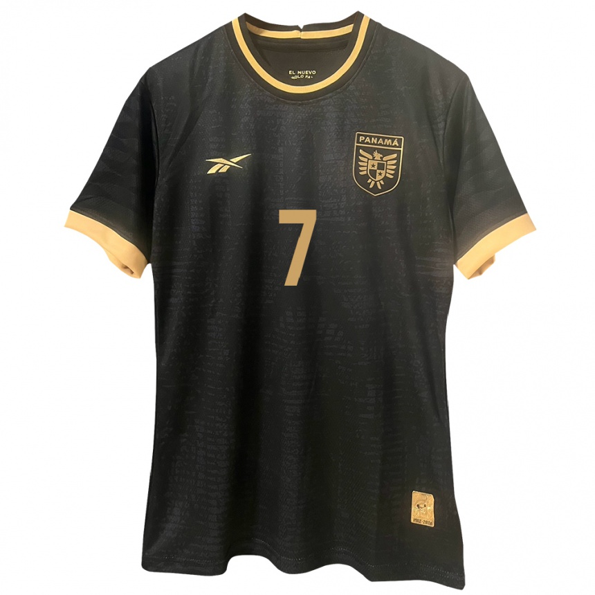 Niño Fútbol Camiseta Panamá José Luis Rodríguez #7 Negro 2ª Equipación 24-26 México