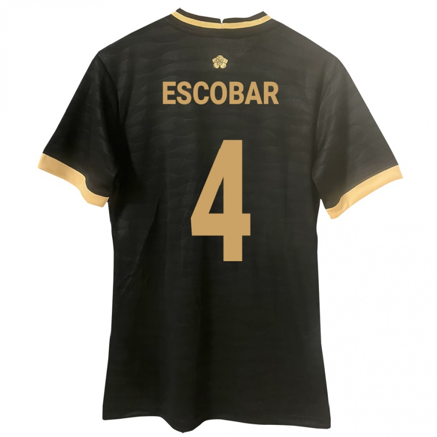 Niño Fútbol Camiseta Panamá Fidel Escobar #4 Negro 2ª Equipación 24-26 México