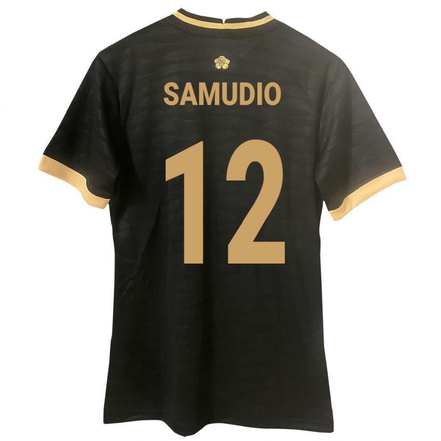 Niño Fútbol Camiseta Panamá César Samudio #12 Negro 2ª Equipación 24-26 México