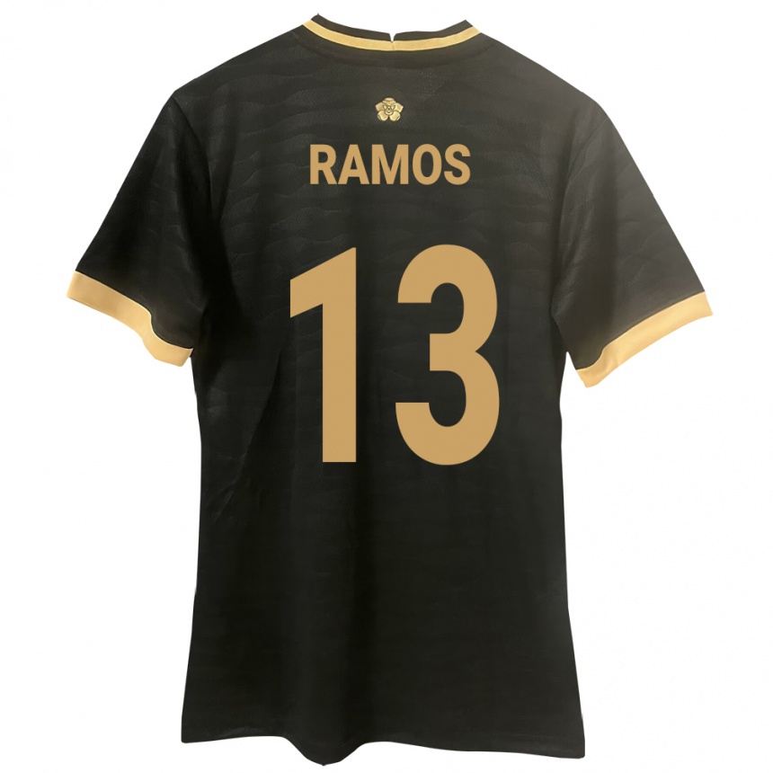 Niño Fútbol Camiseta Panamá Jiovany Ramos #13 Negro 2ª Equipación 24-26 México