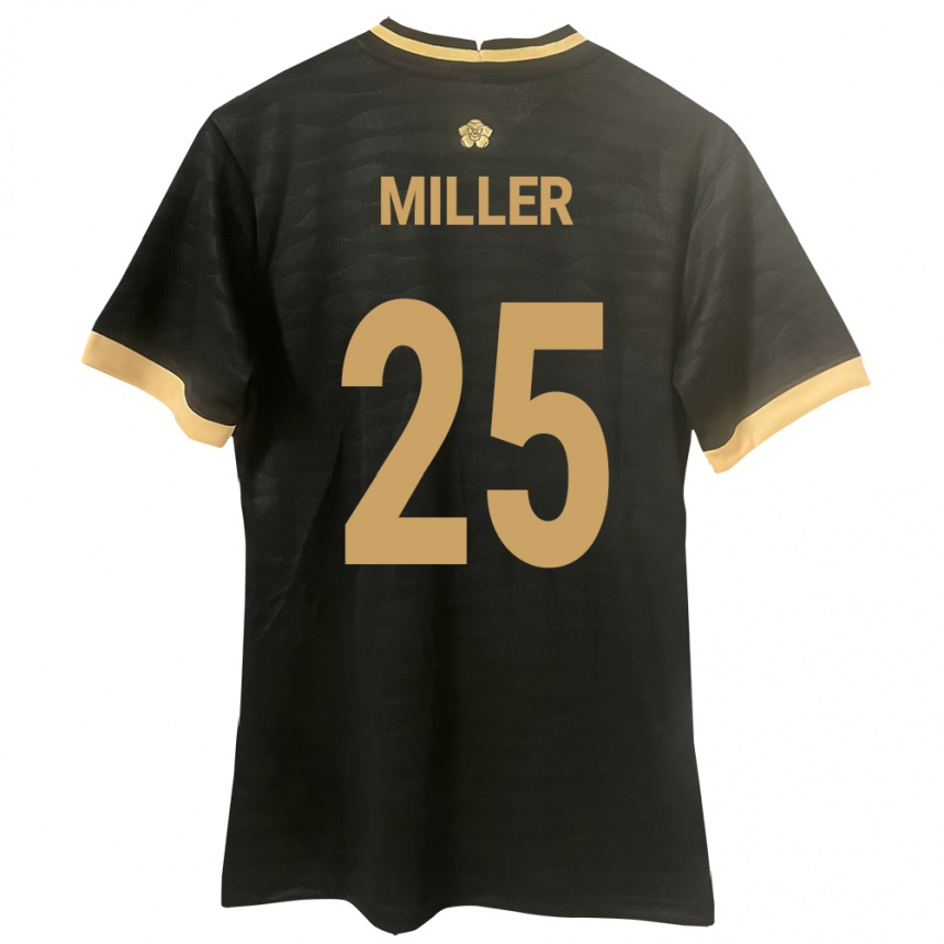 Niño Fútbol Camiseta Panamá Roderick Miller #25 Negro 2ª Equipación 24-26 México