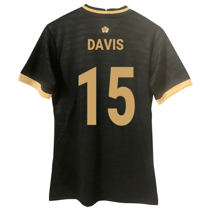 Niño Fútbol Camiseta Panamá Éric Davis #15 Negro 2ª Equipación 24-26 México