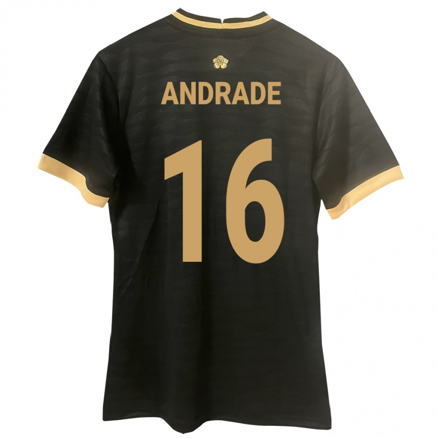 Niño Fútbol Camiseta Panamá Andrés Andrade #16 Negro 2ª Equipación 24-26 México