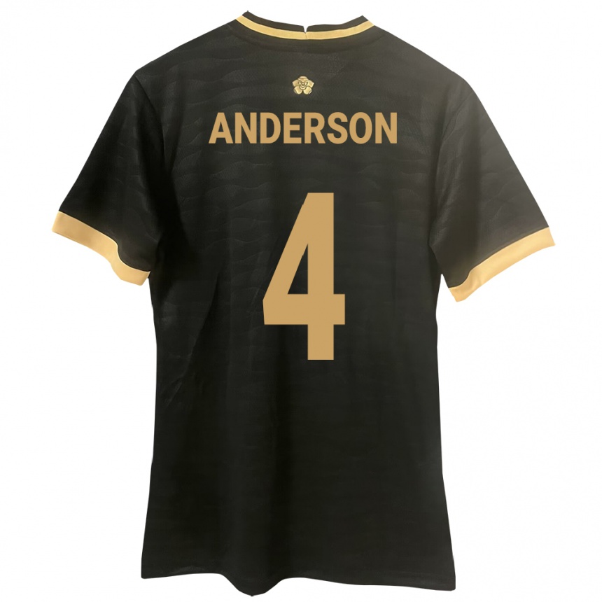 Niño Fútbol Camiseta Panamá Eduardo Anderson #4 Negro 2ª Equipación 24-26 México