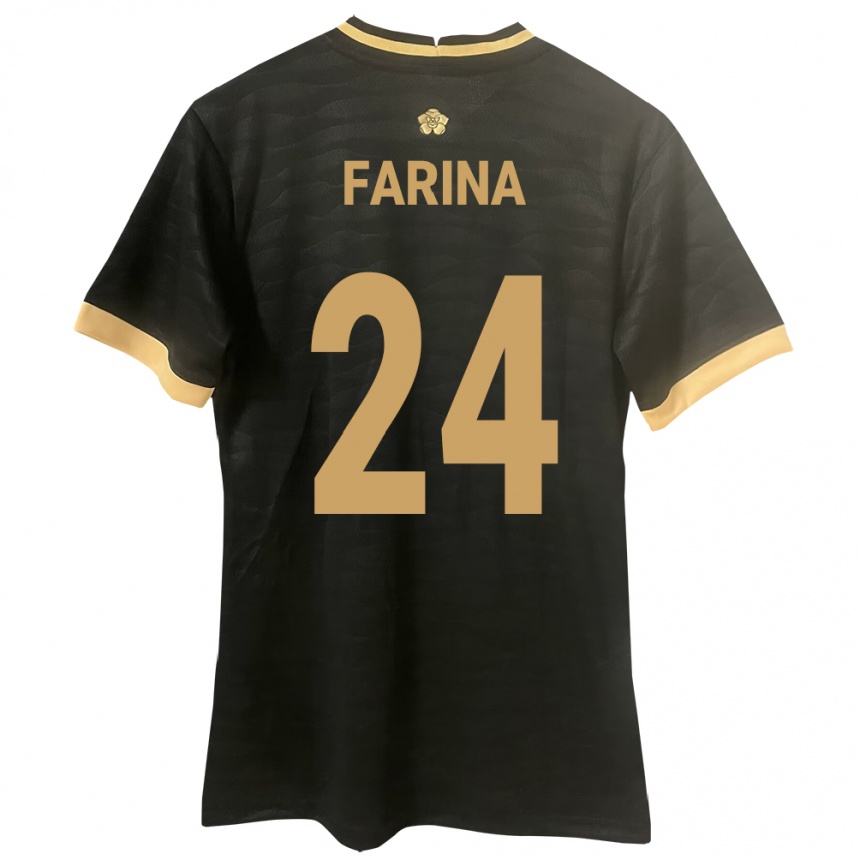 Niño Fútbol Camiseta Panamá Edgardo Fariña #24 Negro 2ª Equipación 24-26 México