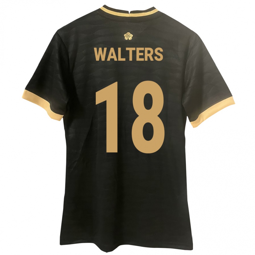 Niño Fútbol Camiseta Panamá Kairo Walters #18 Negro 2ª Equipación 24-26 México