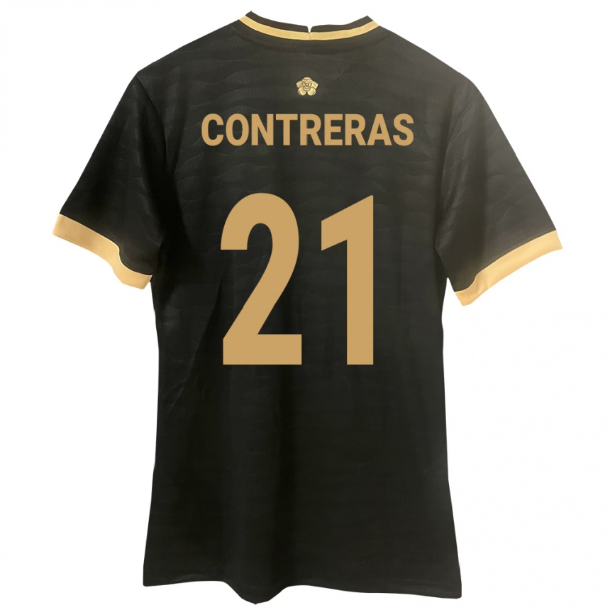 Niño Fútbol Camiseta Panamá Davis Contreras #21 Negro 2ª Equipación 24-26 México