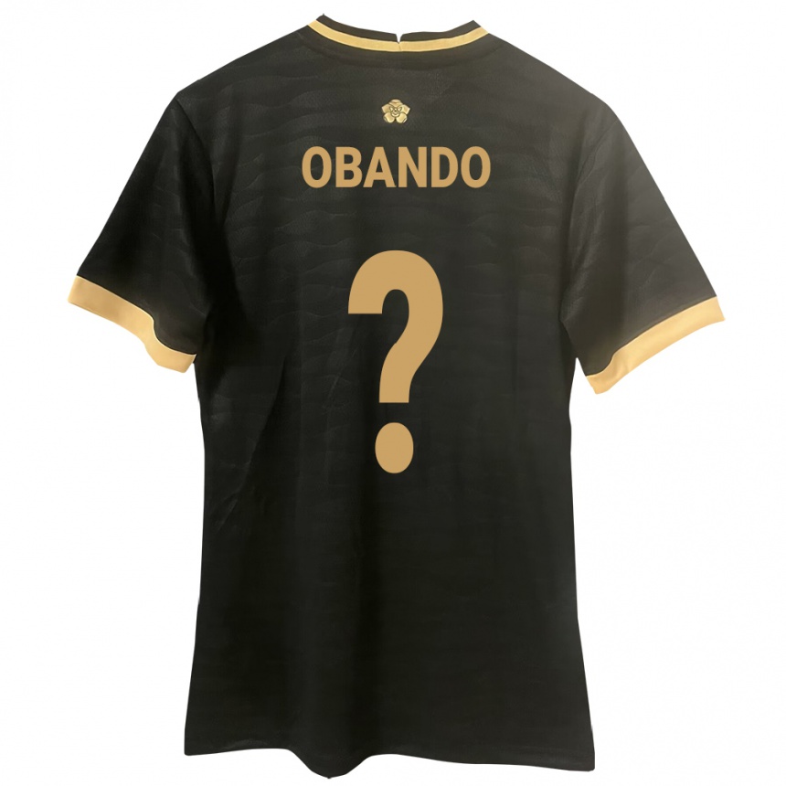 Niño Fútbol Camiseta Panamá Jafet Obando #0 Negro 2ª Equipación 24-26 México