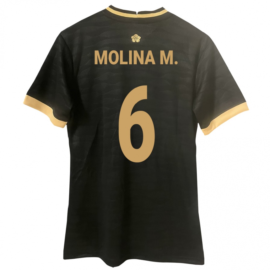 Niño Fútbol Camiseta Panamá Mariana Molina #6 Negro 2ª Equipación 24-26 México