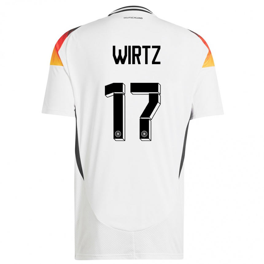 Hombre Fútbol Camiseta Alemania Florian Wirtz #17 Blanco 1ª Equipación 24-26 México