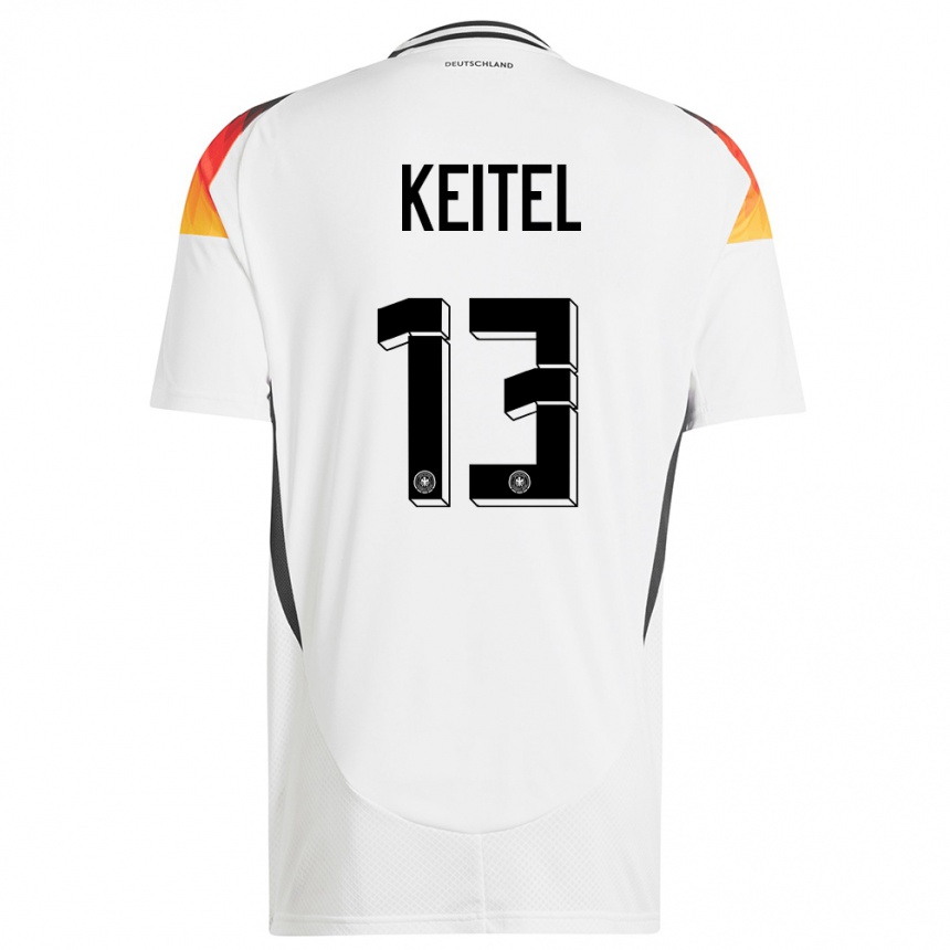 Hombre Fútbol Camiseta Alemania Yannik Keitel #13 Blanco 1ª Equipación 24-26 México