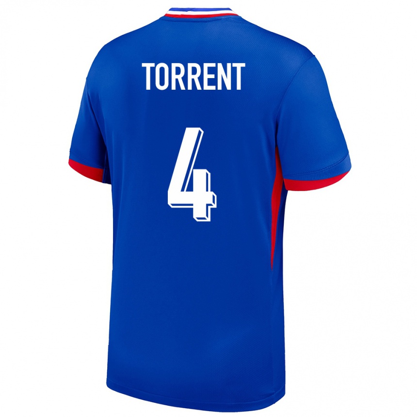 Hombre Fútbol Camiseta Francia Marion Torrent #4 Azul 1ª Equipación 24-26 México